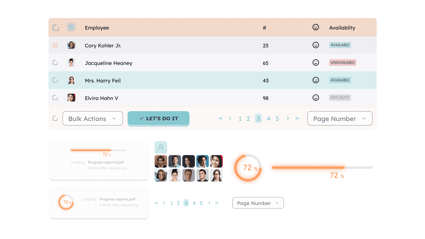 Tabular, Avatars & Loaders